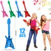 Chitidr 37 Pcs Inflatable Rock Star Instrument Set, 12 Blow up Guitar 36 Inch 12 Inflatable Microphone 12 Inflatable Bass with a Pump for 80s Themed Party Carnival Birthday Party Decorations