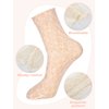 Geyoga 4 Pairs Women's Lace Ankle Socks Ruffle Frilly Socks Mesh Lace Loose Socks Slouch Socks Ankle High Socks for Women(White, Apricot, Medium)