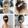 BOYIVI 3PCS Rhinestone Hair Clips Flower Hair Barrettes Crystal Pearl French Hairpins Hair Clip Wedding Accessories for Women Girls Bridal Hair Accessories (Silver)