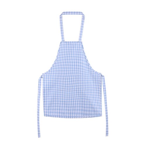 Jennice House Kids Aprons, Children's Artists Aprons Pure Cotton Gingham Aprons with Pocket and Adjustable Neck Strap, Painting Apron, Baby Chef Apron Party Aprons (Blue, S)