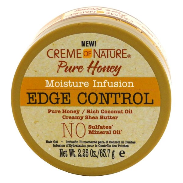 Creme Of Nature Pure Honey Edge Control Gel 2.25 Ounce Jar (66ml) (3 Pack)