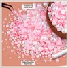 80g Flatback Pearls and Rhinestones for Crafting, Pink White 3-10mm Resin Rhinestones and Half Pearls for Bedazzling, Nail Art and Dec with 3pcs 10ml B7000 Jewelry Glue, Tweezer and Pickup Pencil