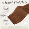 Full Shine Genius Weft Hair Extensions Hand Tied Hair Extensions Real Human Hair Copper Sew In Weft Hair Extensions For Women Invisible Weft Extensions Remy Hair 20 Inch 60G