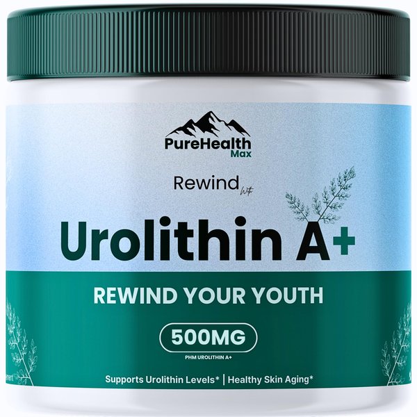 Rewind Urolithin A Supplement - Mitopure A+ Advanced Longevity Mitochondrial Nutrition Formula | Anti Aging Cellular Supplements for Men and Women - 60 Capsules to Reverse Timeline with Healthy Aging