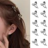 papasgix Small Hair Clips for Women, Mini Bow Hair Clips, Butterfly Hair Clips, Tiny Metal Hair Clips, Hair Accessories for Women (Silver)