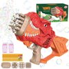 JONEG Dinosaur Bubble Gun with Bubble Solution, Bubbles Machine for Kids, Toys for Boy Ages 4 5-7, Outdoor Toys for Toddlers 3-5, Birthday Gifts for 3 4 5 6 7 8 Year Old Kids Boys