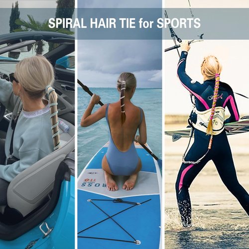 Spriral Hair Tie Sprots Ponytail Holders, Elastic Braided Hair Ties No Damage, Pony Tail Wrap for Long Hair for Gym, Swimming, diving 25" Blonde