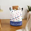 Pet Cat Dog Paw Personalized Freestanding Laundry Hamper, Custom Waterproof Collapsible Drawstring Basket Storage Bins with Handle for Clothes