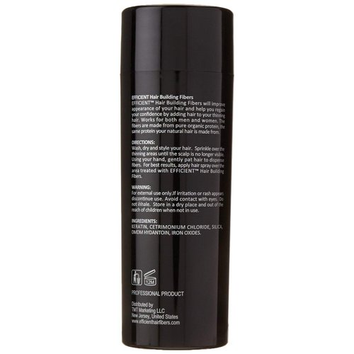 2 of EFFICIENT Keratin Hair Building Fibers, Hair Loss Concealer Net Wt. 28gm / 0.98 oz (Black)
