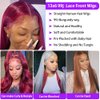 Dixtefo 99j Burgundy Lace Front Wigs Human Hair 13x6 HD Glueless Straight Lace Frontal Wigs 99J 220% Density Brazilian Virgin Human Hair Wigs for Women Pre Plucked with Baby Hair 26Inch