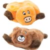 Squeaky Plush Dog Toy Squeakie Pad 2 Pack Bear Moose