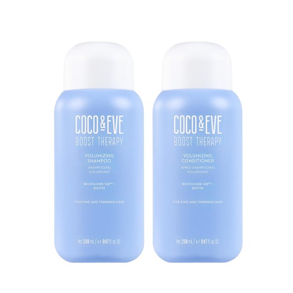 Coco & Eve Boost Therapy Hair Volumizing Shampoo & Conditioner Bundle Set. With Biotin to Target Fine, Thinning Hair. For Thickening, Nourishing, and Improving Volume, Density & Shine. (18.94 Fl Oz)