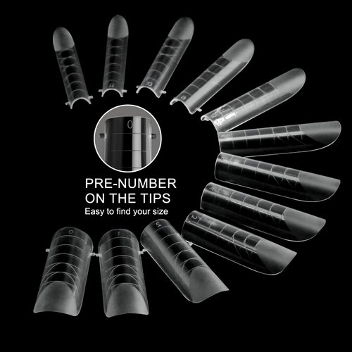 C12rtive 120Pcs Matte Dual Nail Forms,Square C-Curved Extension Polygel Nail Forms Full Cover Nail Molds 12 Sizes for Solid Nail Gel Glue Nail Art Design Salon&DIY