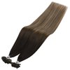 Sunny U Tip Hair Extensions Human Hair Ombre Prebonded Keratin Hair Extensions Utip Black Ombre Dark Brown Balayage Ash Blonde Utips Real Hair Extensions Hot Fusion Silky Hair 50g 20inch