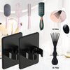 Curly Hair Brush Comb Holder, Curl Defining Brush Comb Cleaner Tool, 2 Pcs Comb Holder and 1pcs Comb Cleaner Tool, Comb Holder No-Drill, Suitable for Most Combs, for Home Or Salon Use. (black)