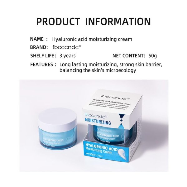 Hydro Boost Hyaluronic Acid Moisturizing Cream, Oil-Free, Face Moisturizer for Dry Skin,Long lasting Hydro Boost Moisturizer-1.76Oz(white)