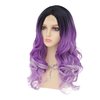 Dai Cloud Ombre Purple Wigs for Women Dark Roots Long Curly Wave Wigs Middle Part Synthetic Halloween Party Wigs