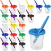40 Pieces Spill Proof Paint Cups with Paint Brushes for Kids Paint Cups with Lids for Kids Toddler Painting Tools Brushes for Watercolor, Tempera, Washable, Acrylic, Crafts