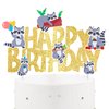 Raccoon Happy Birthday Cake Topper Raccoon Birthday Party Decoration Gold Glitter Woodland Birthday Party Cake Pick for Raccoon Theme Birthday Party Woodland Forest Baby Shower Supplies