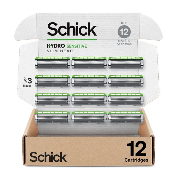 Schick Hydro Slim Head Sensitive Refills — Schick Razor Refills for Men, Men’s Razor Refills, 12 Count