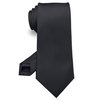 RBOCOTT Silk Black Tie Business Wedding Formal Necktie for Men (Black)