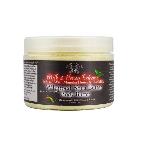 Yadain Milk & Honey Extreme Body Butter | Whipped Shea Butter for Face and Body Moisturizing Natural Body Butter for Skin Hydration & Protection, 12oz
