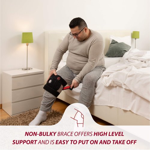 KARM Plus Size Knee Brace for Knee Pain Plus Size Women and Men - Adjustable Knee Brace with Side Stabilizers. Knee Support for Meniscus Tear and Arthritis (4XL/5XL/6XL Black)