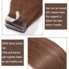 Benehair Remy Tape in Hair Extensions Human Hair Light Brown Seamless Skin Weft Tape in Real Human Hair Extensions Straight Hair 22 Inch 50g #6 20 pcs