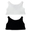 niannyyhouse 20cm Plush Doll Clothes Solid Color Vest Sleeveless T-Shirt Doll Dress Up (White+Black, 20cm)