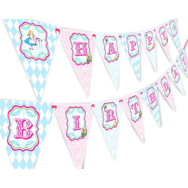 Alice Classic Happy Birthday Banner Pennant