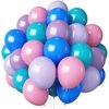 HILAVO Blue Purple Balloons 60 Pcs 12 Inch Pink Purple Blue Party Balloons Light Purple Pink Peacock Blue Latex Helium Balloon for Kid Cartoon Theme Birthday Baby Shower Party Decorations Supplies