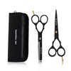 GMI-TWEEZERS™-Hair Cutting Scissors for Professionals, and Home Use -Professional Barber Scissors-Hair Scissors for Men and Women-thinning Shears for Hair Cutting Set-Pack of 2 (Black)