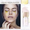 DAGEDA Liquid Highlighter,Soft Cream Highlight Makeup, Liquid Face Highlight with Cushion Applicator, Silky Highlighter Stick Long-lasting Creamy Face Highlight Makeup