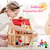 10 Pcs Wooden Dollhouse Set of Mini People Figures Dollhouse Dolls Wooden Doll Pretend Play Figures Accessories for Pretend Dollhouse Toy (Bright Style)