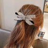 LINAYOHA 1Pcs Rhinestones Hair Barrettes For Women Girls Sparkly Glitter Crystal Rhinestones Ponytail Holder Hair Bow Clip Bridal Hair Pins Decorative Hair Accessories Christmas Gift