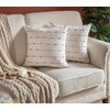 Caflife Boho Throw Pillow Covers Geometric 18x18 inches Beige and Natural Linen, Set of 2 Modern Farmhouse Decorative Pillow Covers for Couch Bed, Living Room, Home