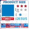 Humyoun 24 Set Veterans Day Craft Patriotic Religious Craft Kit Love Jesus and America Too Sign Craft for Kid DIY Bible Patriotic Art Craft Red White Blue Ornament Sign for VBS Sunday School Classroom