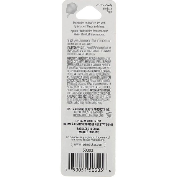 Lip Smacker Lip Gloss, Cotton Candy 0.14 oz (Pack of 4)