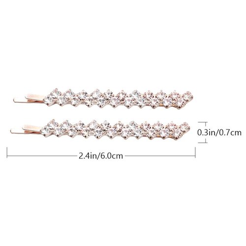 Beaupretty 2 Pairs Rhinestone Bobby Pins Crystal Bobby Pins Rhinestone Hair Clips Crystal Hairpin Decorative Bobby Pins Rhinestone Hairpins Bangs Hair Clip Bridal Hair Accessories for Women Girls