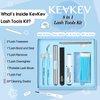 KevKev Lash Tools Kit for Lash Clusters with Lash Bond and Seal Lash Remover Cluster Lashes Tweezers Kit Lash Overnighter Eyelash Clusters Brush with Cleaning Swabs Lash Pad