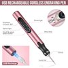 HOTROSE Electric Engraving Pen with 37 Bits, USB Rechargeable Cordless Engraving Machine, Portable DIY Rotary Engraver for Jewelry Wood Glass Stone Carving (Rose Red)
