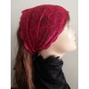 Oyabridal Vintage Lace Headbands for Women Elastic Lace Halloween Headband Party Accessories (Burgundy)