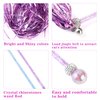 QXUJI 2PCS Cat Wand Toy, Interactive Cat Toy with Shiny Tassel and Loud Jingle Bell, Crystal Beaded Crown Cat Feather Replacements for Indoor Cats Kitten Play Chase Exercise, 26 Inch Long