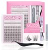 Venus Lash Clusters Kit 5-16mm False Eyelashes Clusters-Eyelash Clusters Natural Lashes DIY Lash Extensions Kit -Fake Eyelashes Clusters Wispy Lash Clusters with Invisible Lash Band & Bottom Lashes