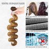 ALHER True 4/27 Body Wave Ombre Human Hair Bundle 24 Inch Honey Blonde Highlight Brown Colored Bundles 10A 100% Brazilian Virgin Remy Human Hair Soft Thick Wavy Weave P4/27 Highlight Piano Color