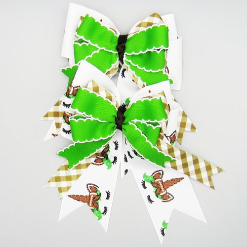 Football Unicorn Equestrian Hair Bows-Available on French Barrette, Alligator Clip (French Barrette)