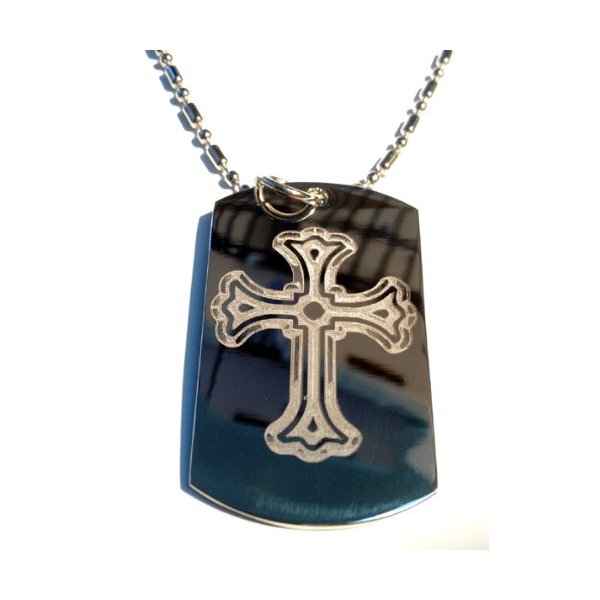Jesus Christ Christian 3d Cross Religion Religious Logo Symbol - Military Dog Tag Luggage Tag Key Chain Metal Chain Necklace