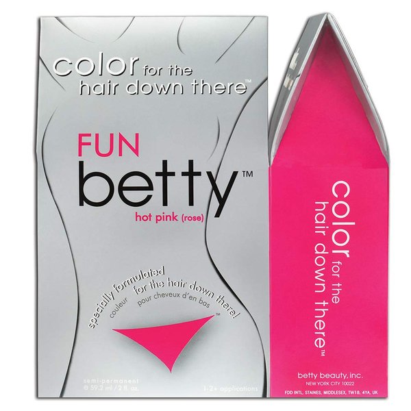 Fun Betty - Hair Color for the Hair Down There Kit, Hot Pink (6-Pack)