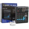 Professional Audio Mixer, ALPOWL Sound Board Console System, Interface 4 Channel Digital USB Bluetooth MP3 Computer Input 48V Phantom Power Stereo DJ Studio Streaming FX 16-Bit DSP Processor