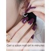 Wahrshei Semi Cured Gel Nail Strips, 20pcs Purple Plum Gel Nail Stickers Work with UV, Easy to Use and Remove